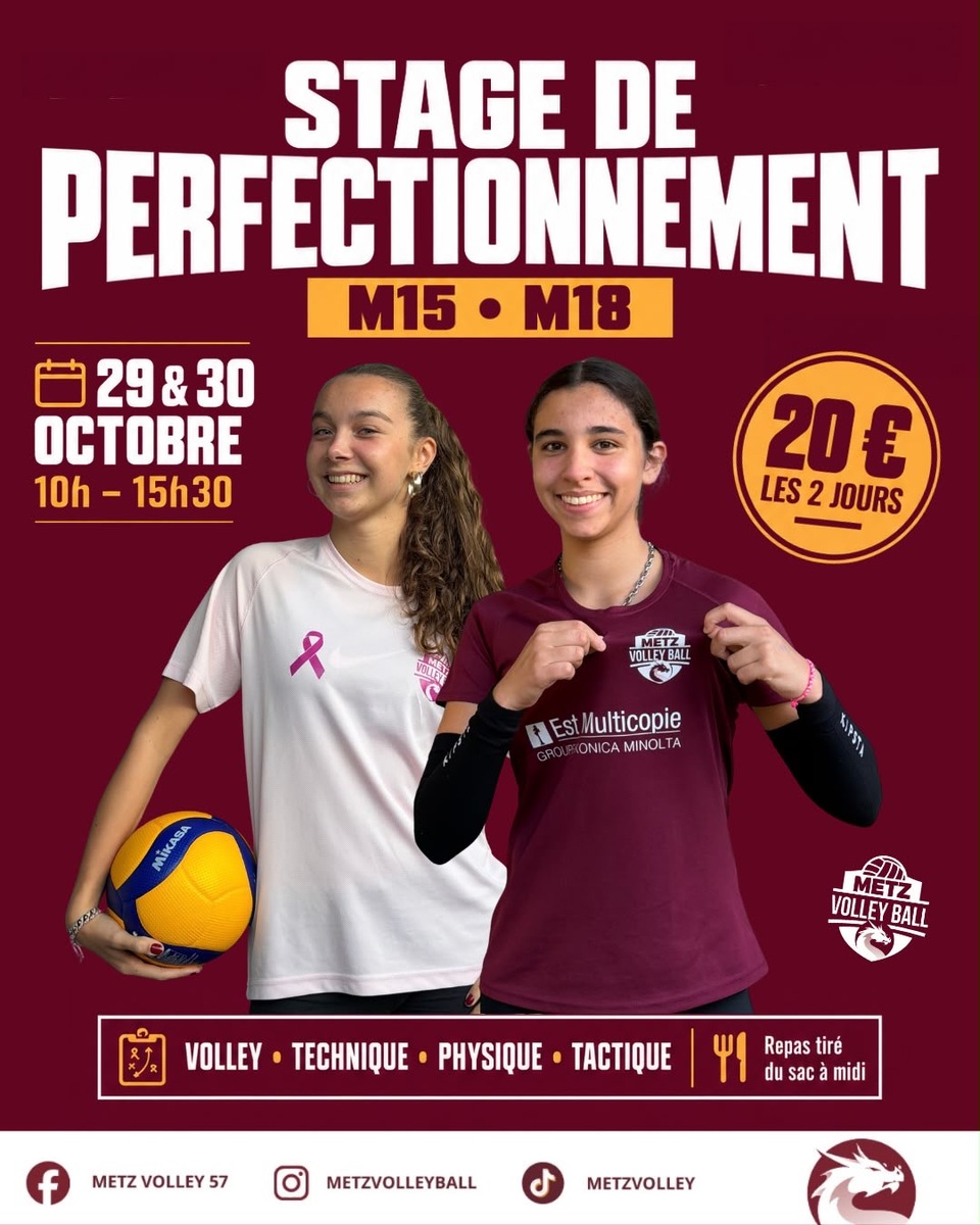 Stage M15 & M18 - Vacances octobre